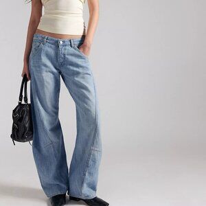 We The Free Highland Low-Rise Twisted Bowed Jeans